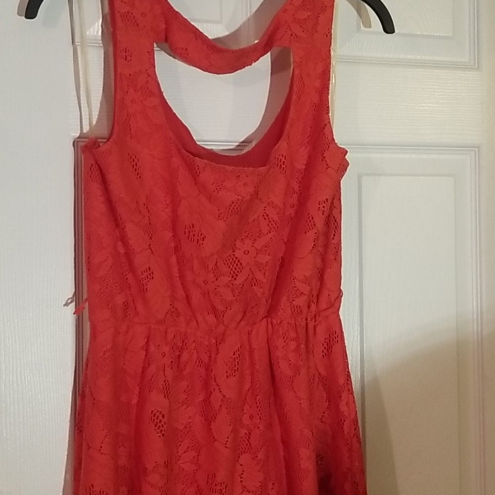 Long coral summer dress